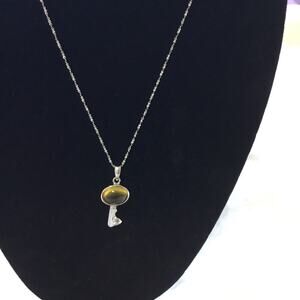 Sterling Silver Key Charm Necklace